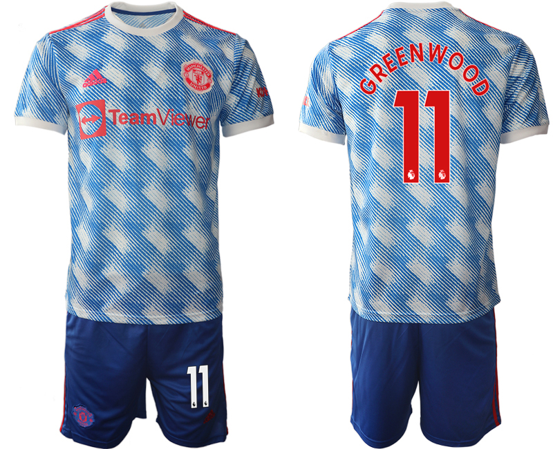 Men 2021-2022 Club Manchester United away blue #11 Soccer Jersey